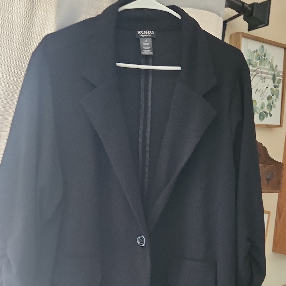 Soho Black Blazer Classic Suit Jacket